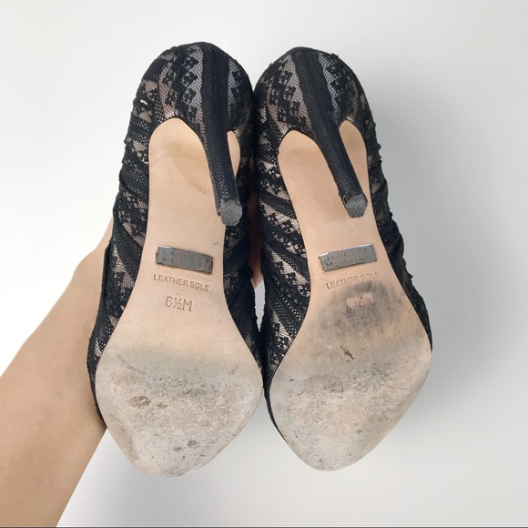 Badgley Mischka Brynn Lace Round Toe Pumps - Picture 6 of 7